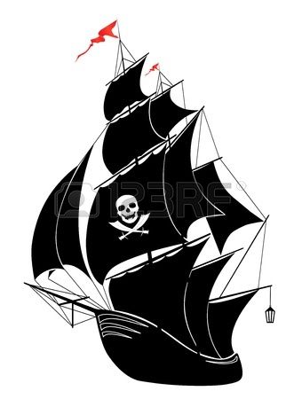 Detail Pirate Ship Silhouette Clip Art Nomer 19