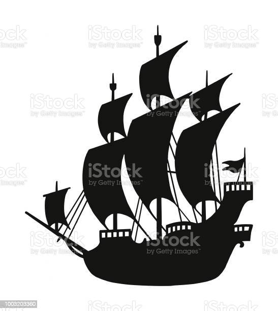 Detail Pirate Ship Silhouette Clip Art Nomer 22