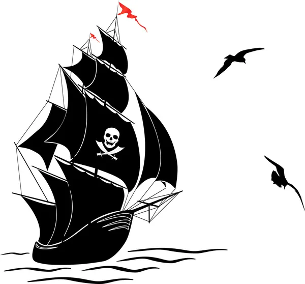 Detail Pirate Ship Silhouette Clip Art Nomer 29