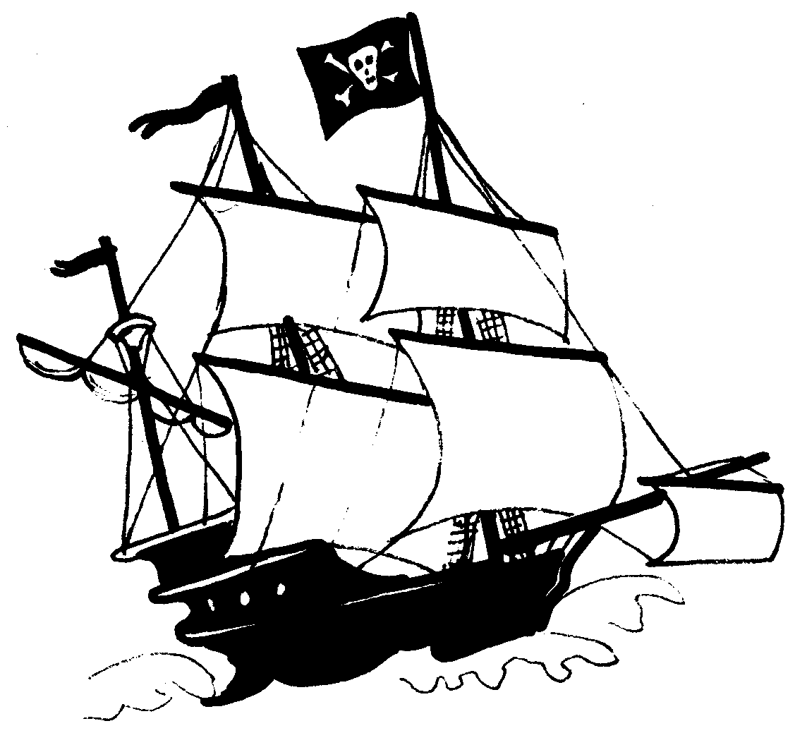 Detail Pirate Ship Silhouette Clip Art Nomer 30