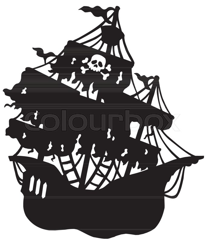 Detail Pirate Ship Silhouette Clip Art Nomer 31