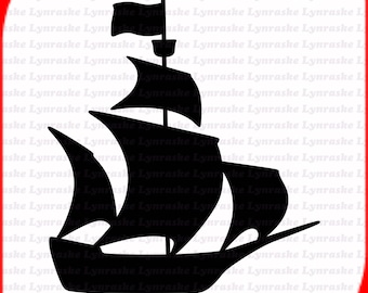Detail Pirate Ship Silhouette Clip Art Nomer 34