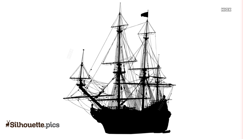 Detail Pirate Ship Silhouette Clip Art Nomer 39