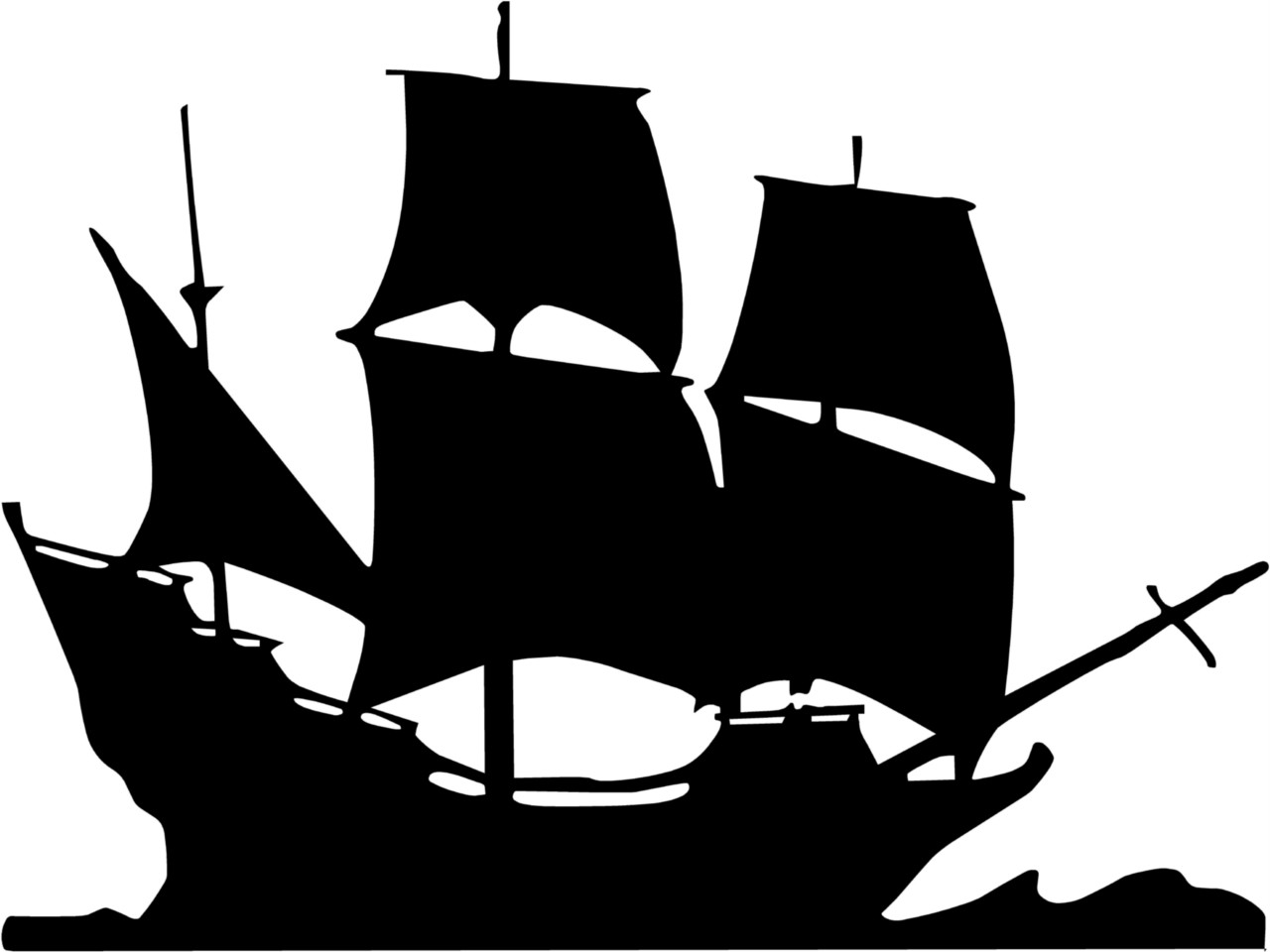 Detail Pirate Ship Silhouette Clip Art Nomer 5