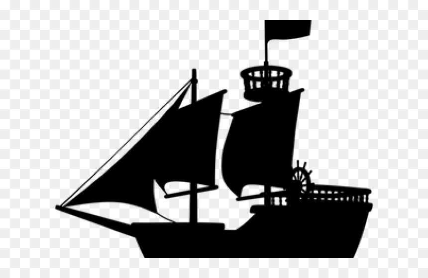 Detail Pirate Ship Silhouette Clip Art Nomer 42