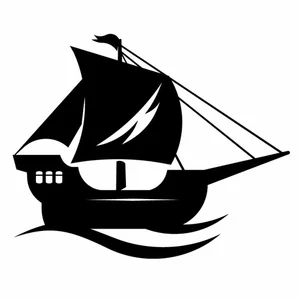Detail Pirate Ship Silhouette Clip Art Nomer 46