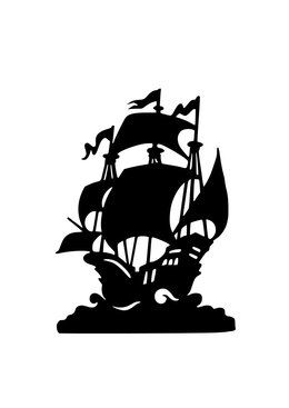 Detail Pirate Ship Silhouette Clip Art Nomer 47