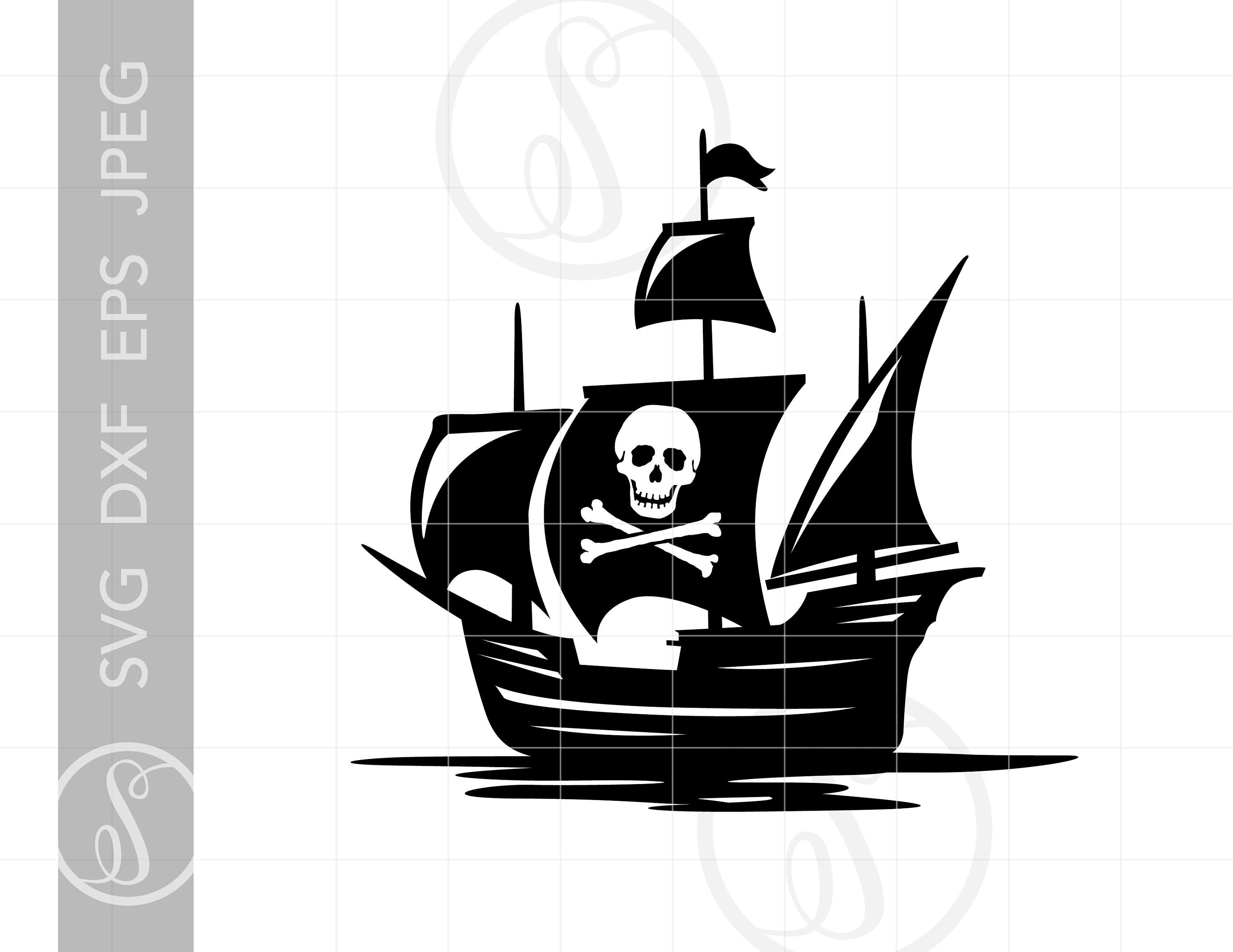 Detail Pirate Ship Silhouette Clip Art Nomer 6