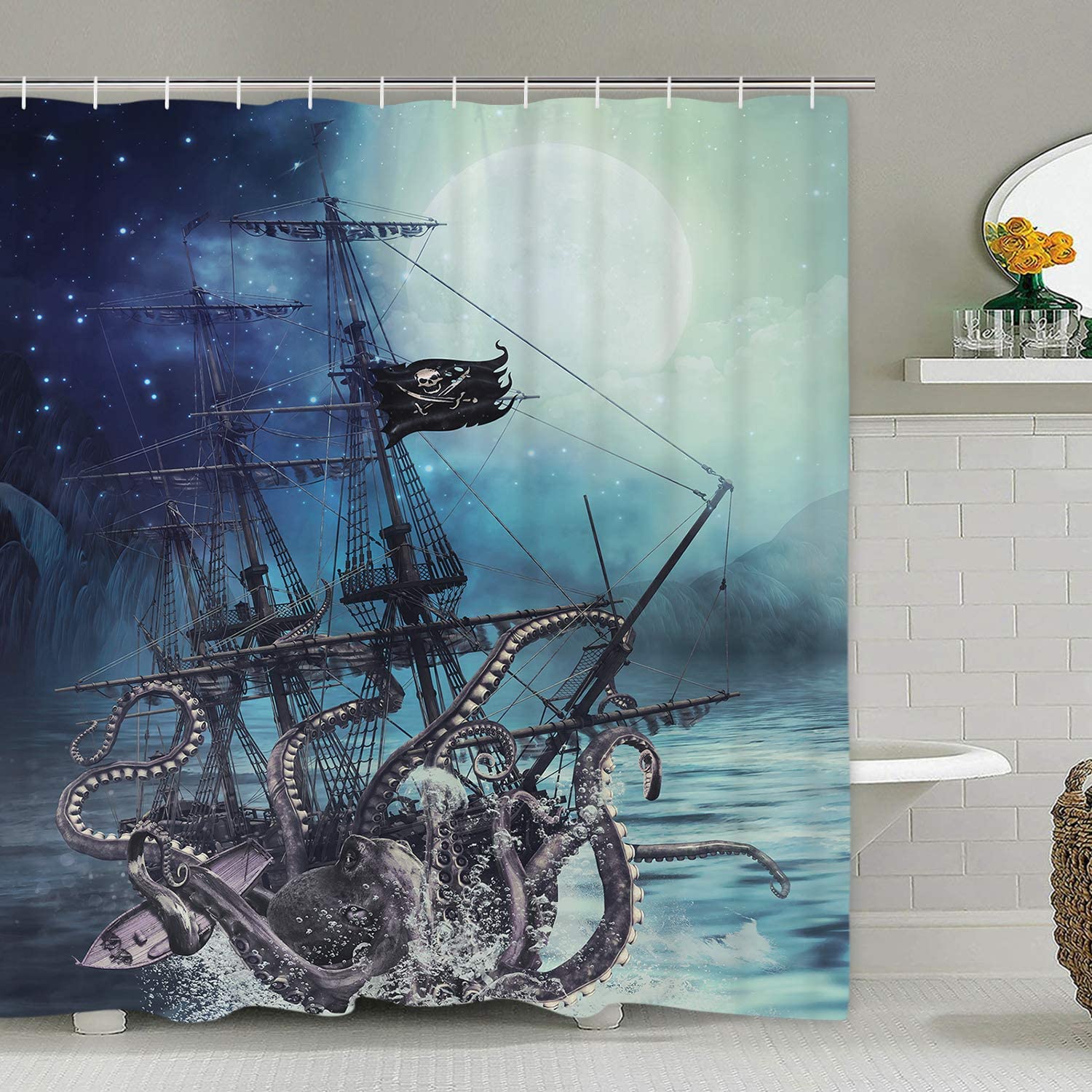 Detail Pirate Shower Curtains Nomer 7