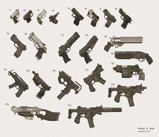 Detail Pistol Gun Design Nomer 36