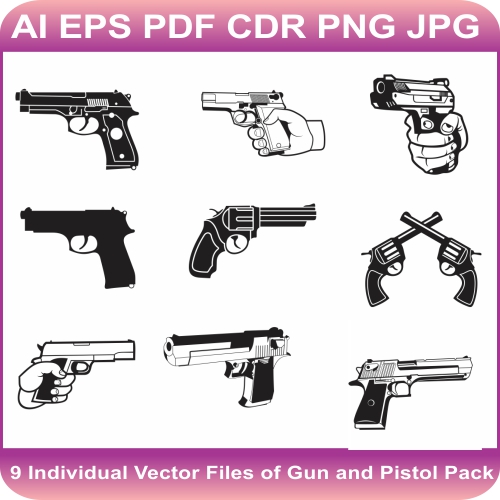 Detail Pistol Vector Png Nomer 47