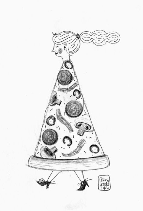 Detail Pizza Pencil Drawing Nomer 18