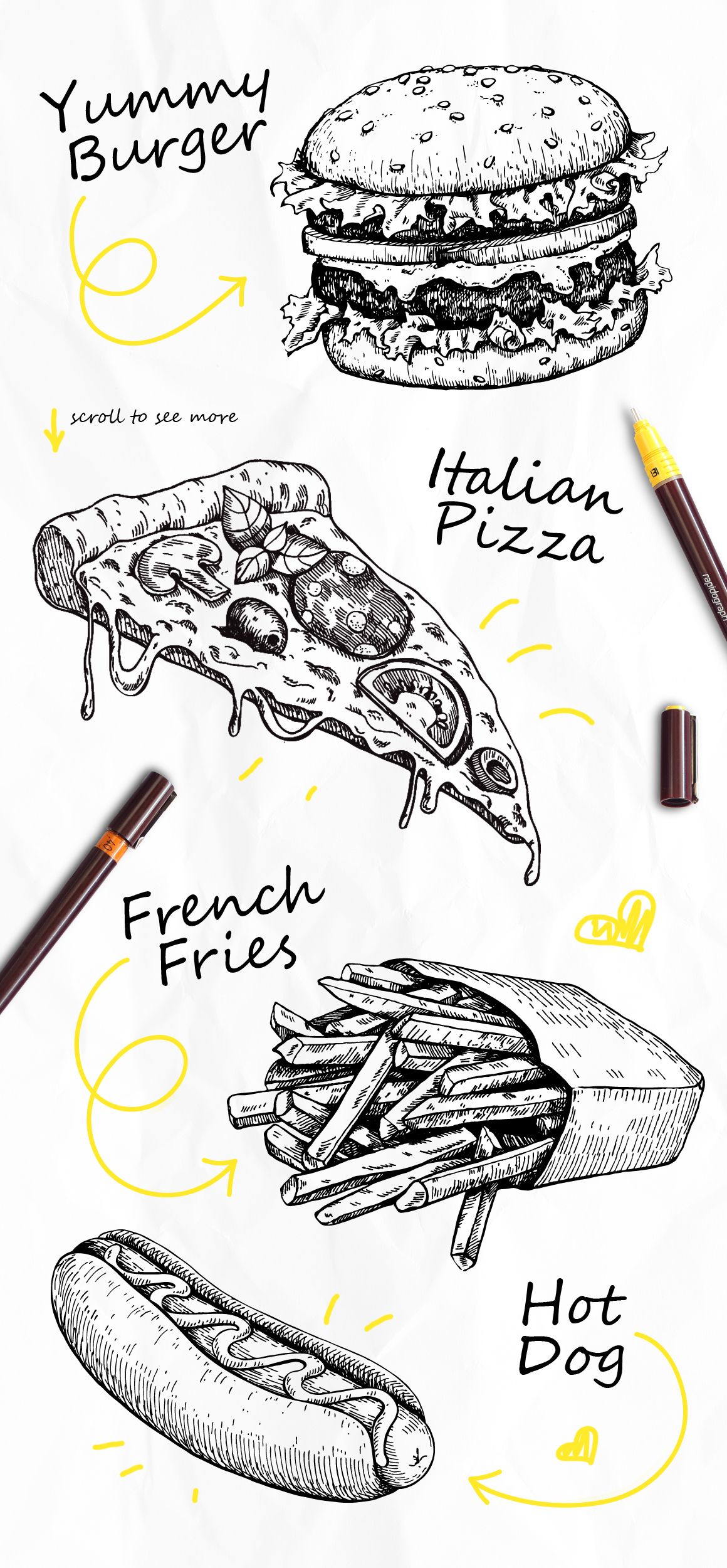 Detail Pizza Pencil Drawing Nomer 31