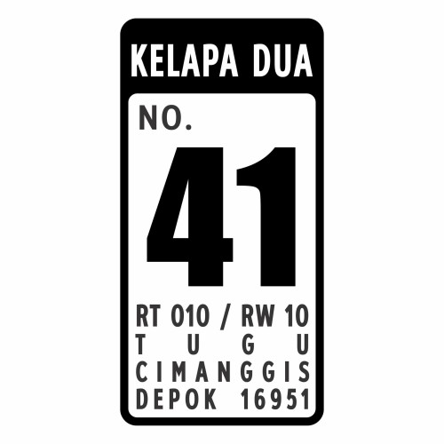 Detail Plang Nomor Rumah Nomer 14