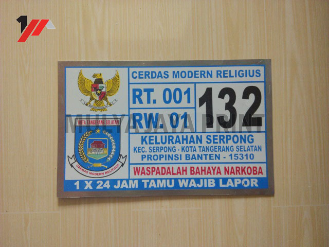 Detail Plang Nomor Rumah Nomer 25