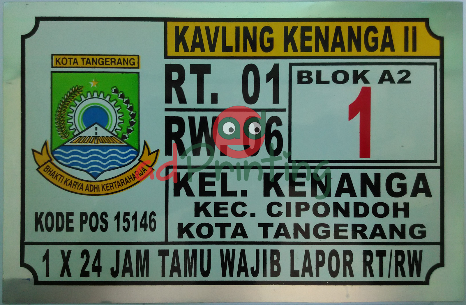 Detail Plat Nomor Rumah Nomer 19