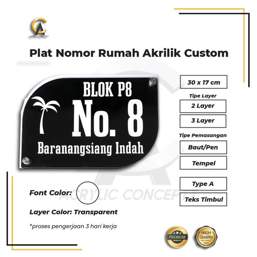 Detail Plat Nomor Rumah Akrilik Nomer 47