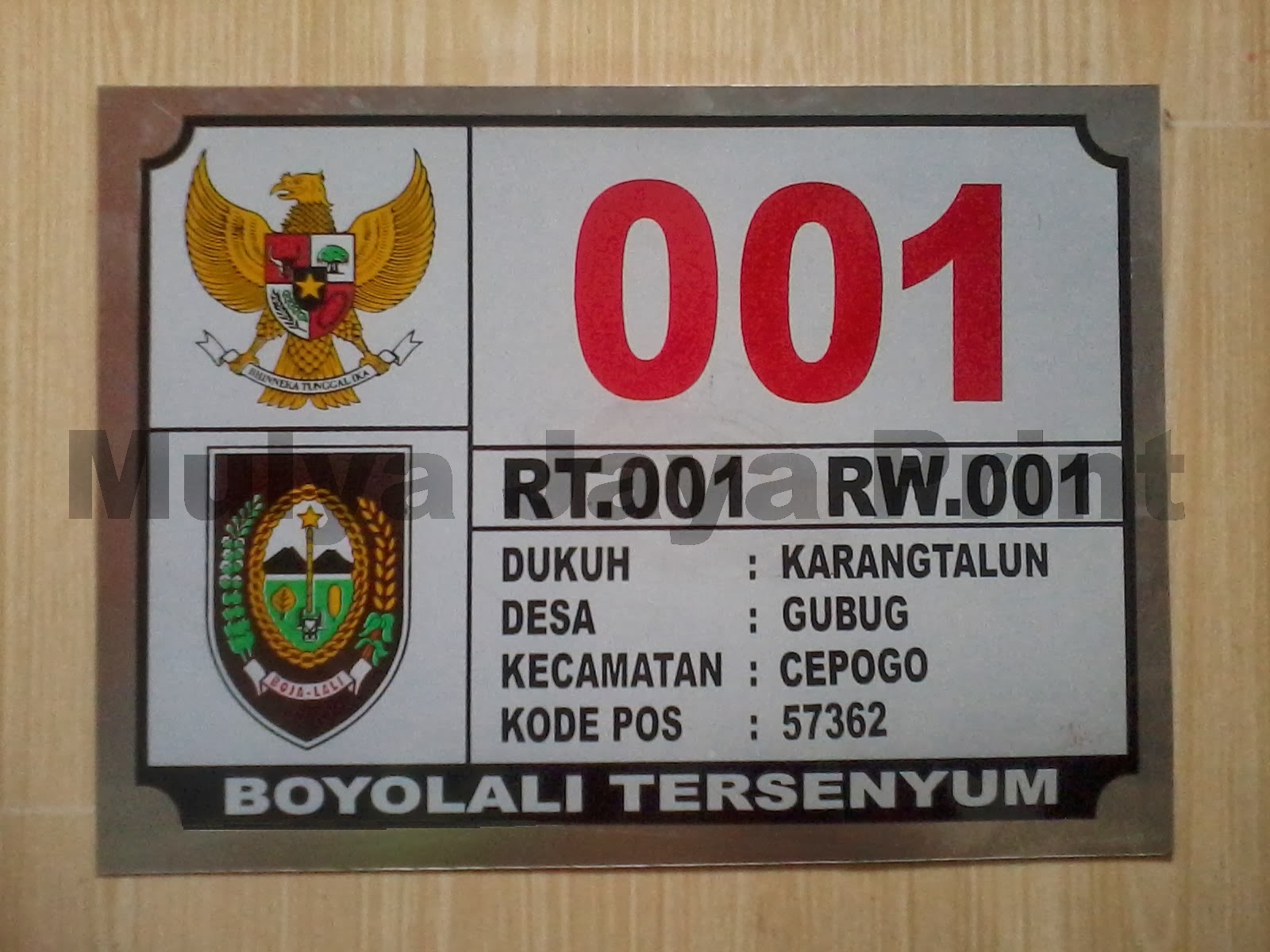 Detail Plat Nomor Rumah Satuan Nomer 18