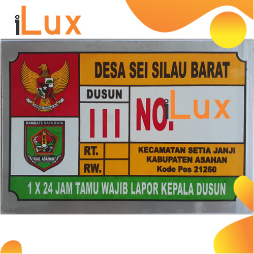 Detail Plat Nomor Rumah Satuan Nomer 10