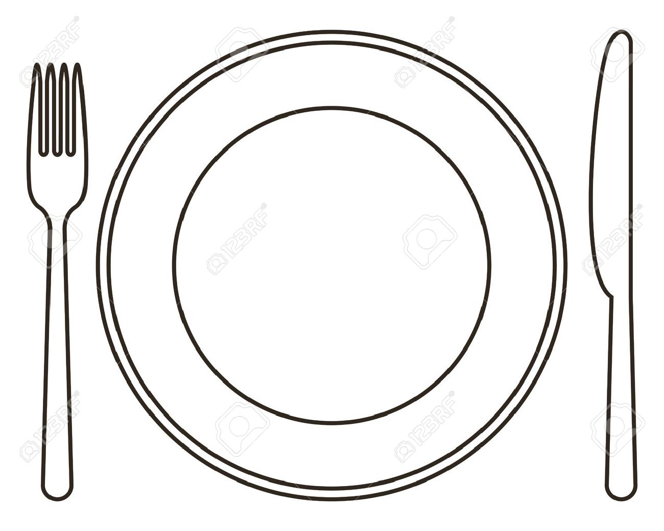 Plate And Fork Clipart - KibrisPDR