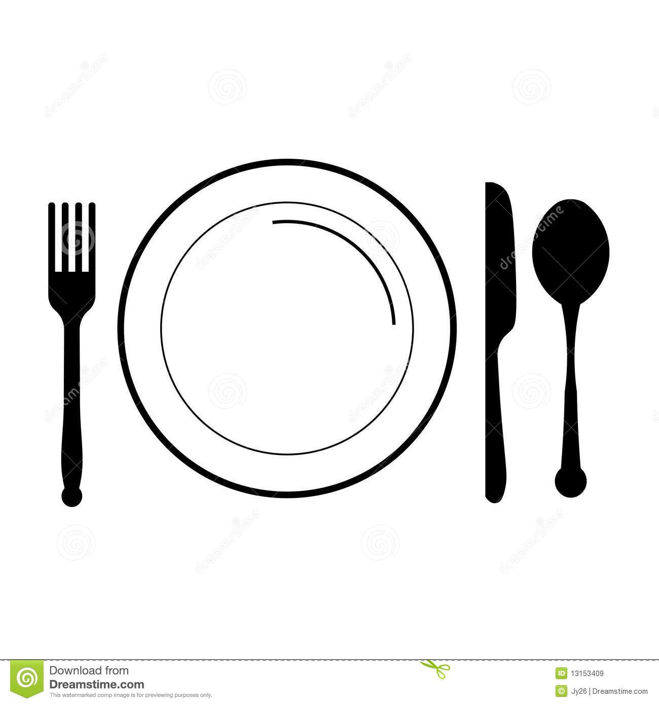 Detail Plate And Fork Clipart Nomer 2