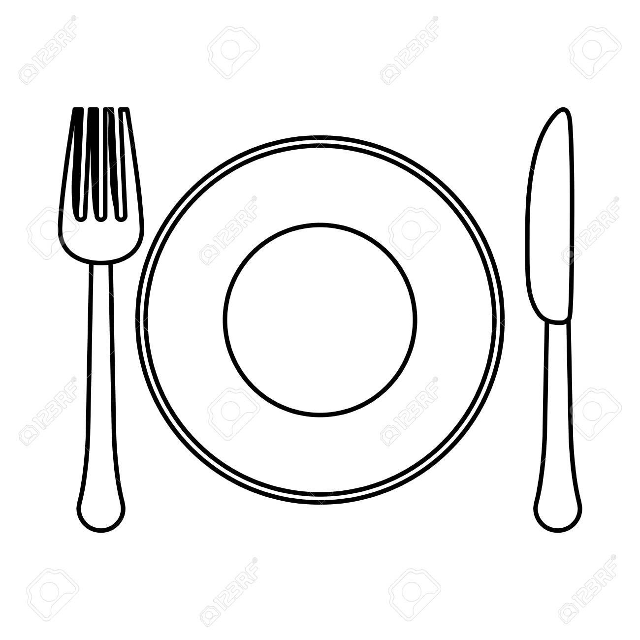 Detail Plate And Fork Clipart Nomer 10