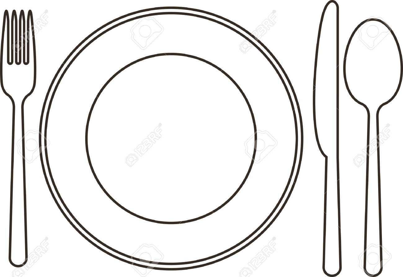 Detail Plate And Fork Clipart Nomer 21