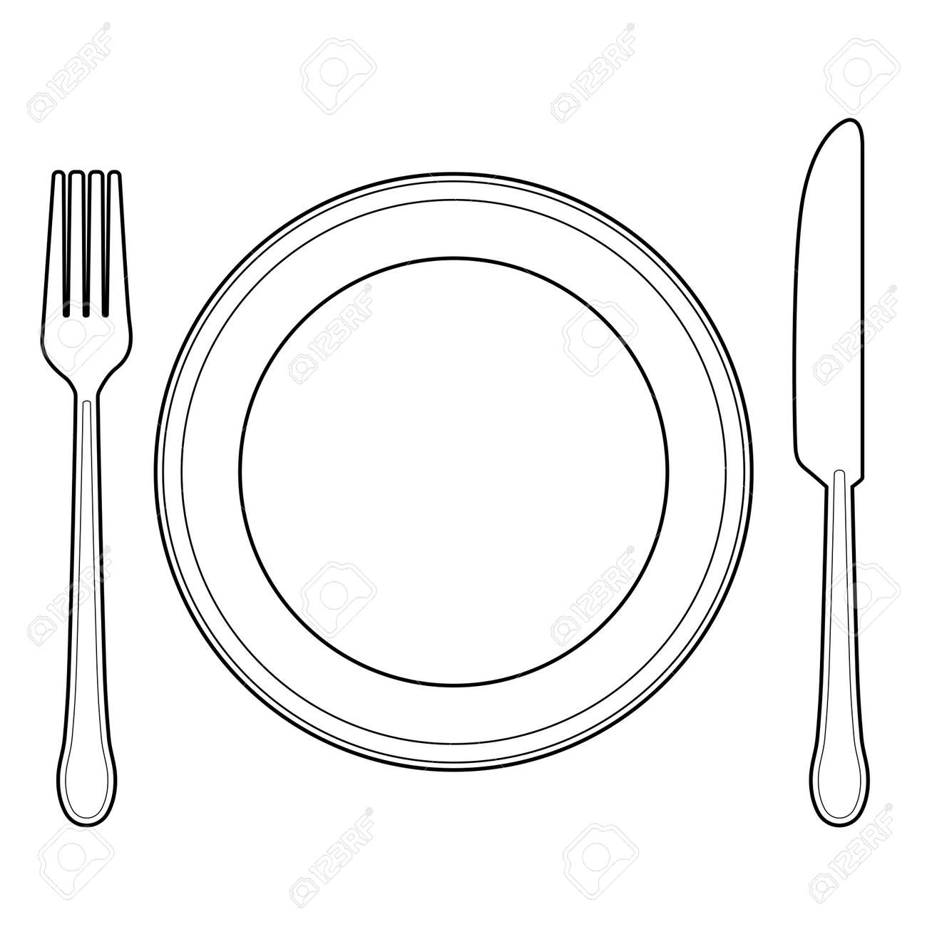 Detail Plate And Fork Clipart Nomer 42
