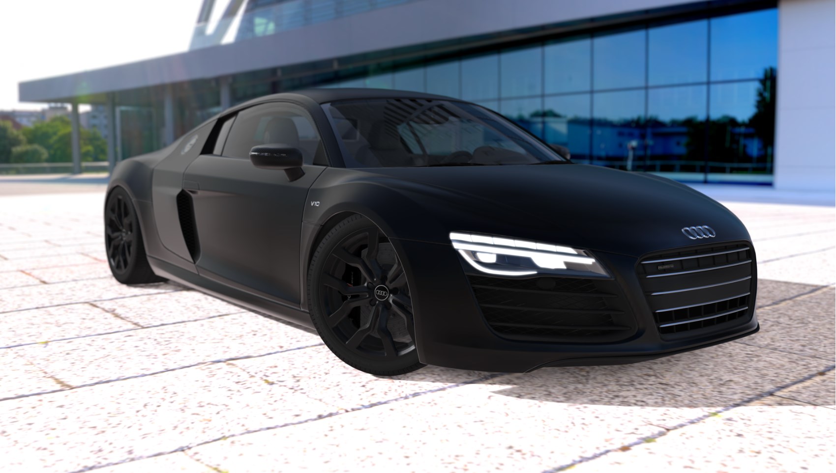 Download Audi R8 Matte Black Nomer 2