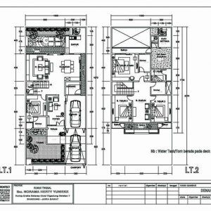 Detail Autocad Denah Rumah 2 Lantai Nomer 55