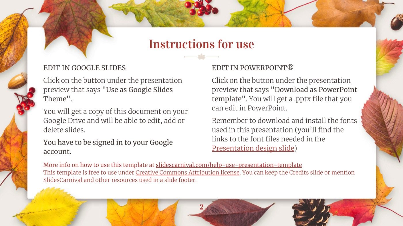 Detail Autumn Leaves Powerpoint Template Free Nomer 13