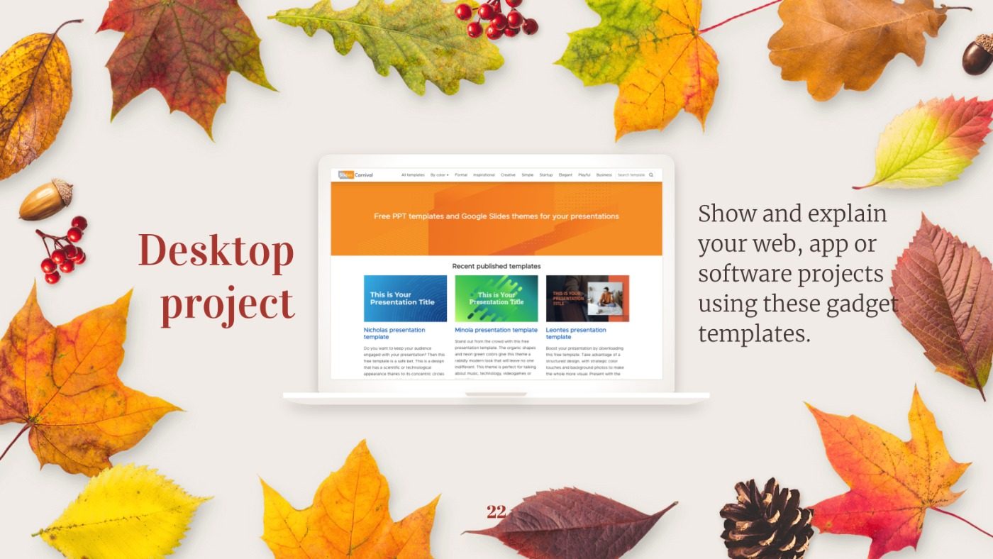 Detail Autumn Leaves Powerpoint Template Free Nomer 17