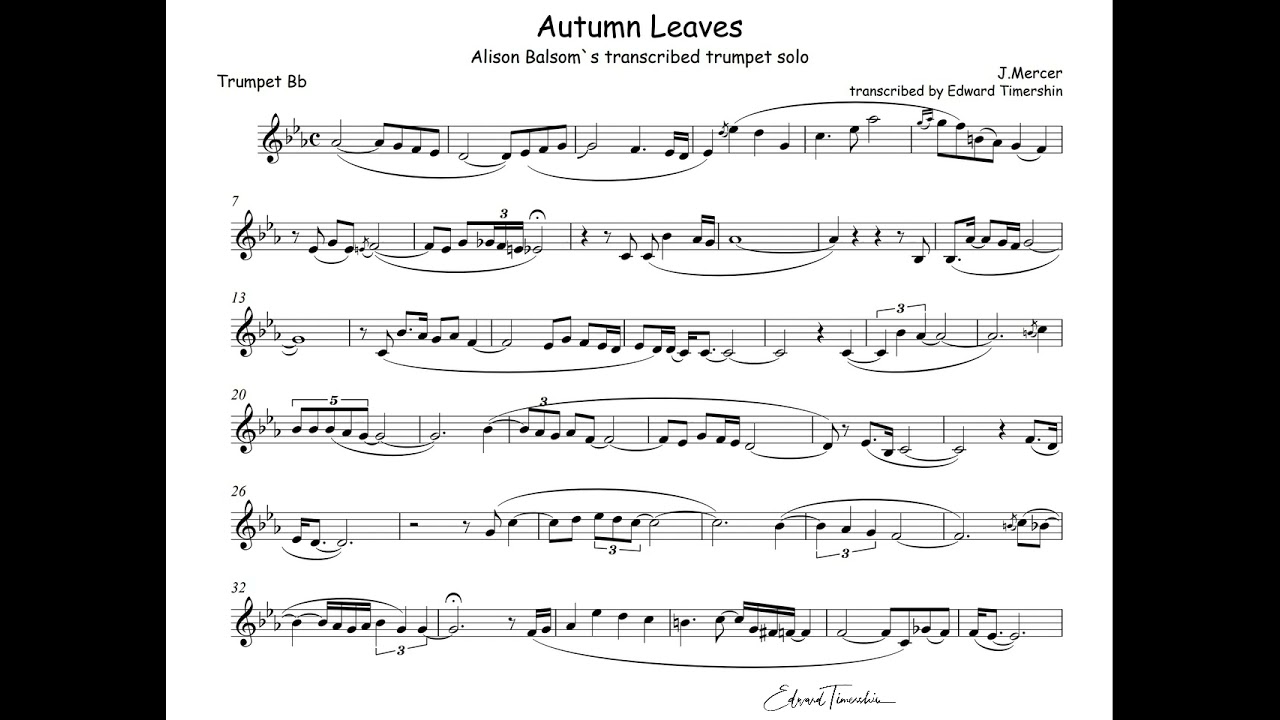 Detail Autumn Leaves Trumpet Pdf Nomer 29