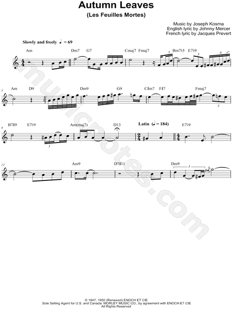 Detail Autumn Leaves Trumpet Pdf Nomer 34