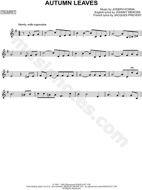 Detail Autumn Leaves Trumpet Pdf Nomer 5