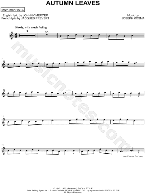 Detail Autumn Leaves Trumpet Pdf Nomer 50