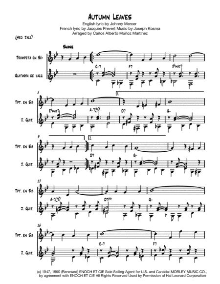 Detail Autumn Leaves Trumpet Pdf Nomer 52