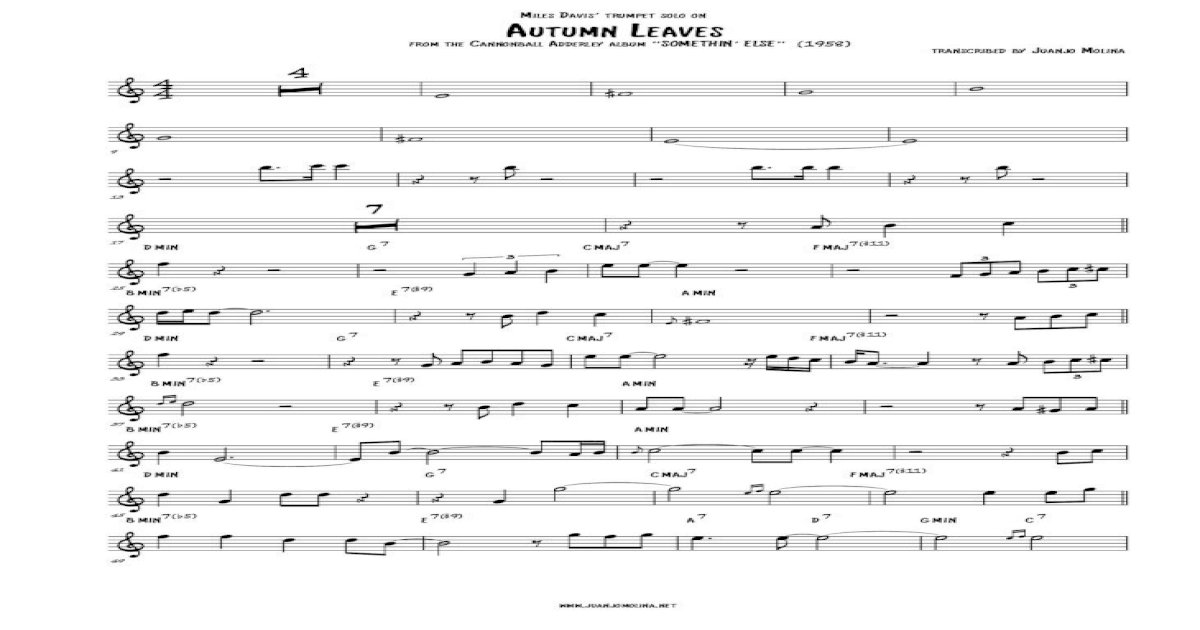 Detail Autumn Leaves Trumpet Pdf Nomer 54