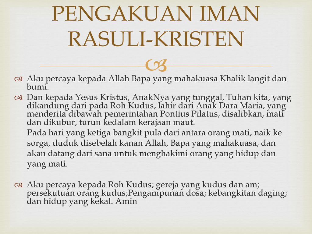 Detail Ayat Alkitab Pengakuan Iman Rasuli Nomer 11