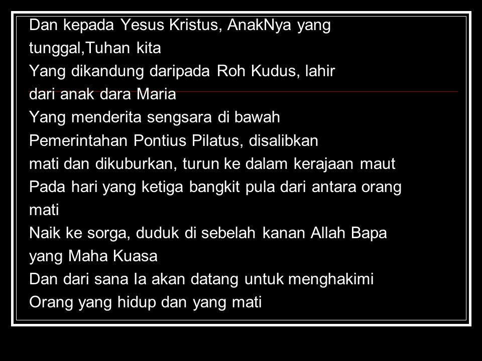 Detail Ayat Alkitab Pengakuan Iman Rasuli Nomer 6