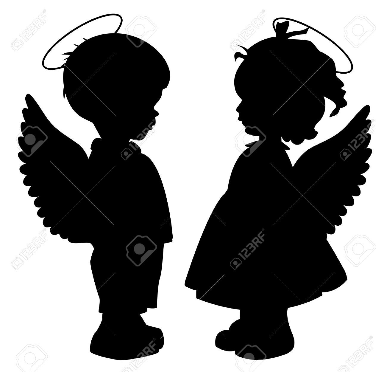 Detail Baby Angel Clipart Black And White Nomer 21