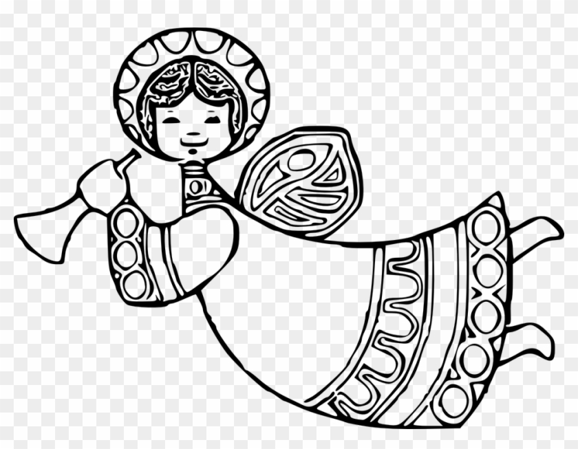 Detail Baby Angel Clipart Black And White Nomer 23