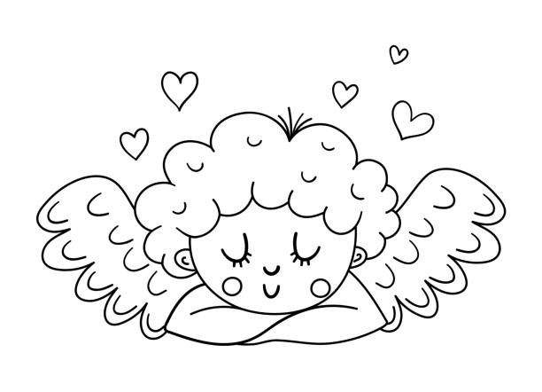 Detail Baby Angel Clipart Black And White Nomer 43