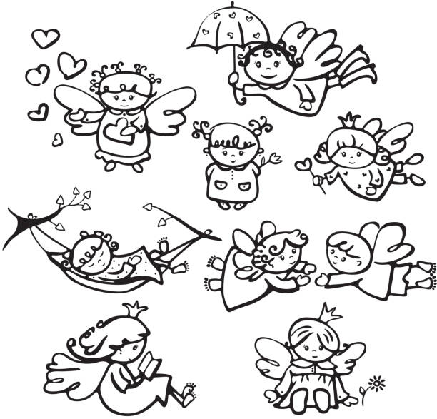 Detail Baby Angel Clipart Black And White Nomer 5