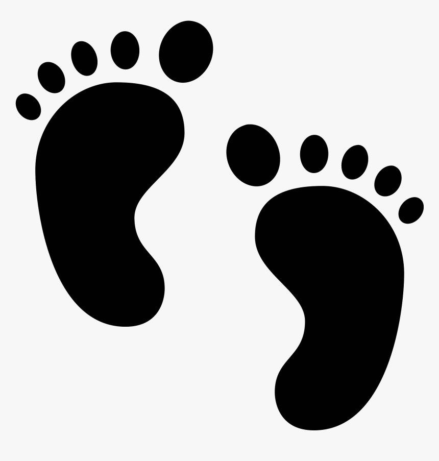 Baby Footprints Clipart Black - KibrisPDR