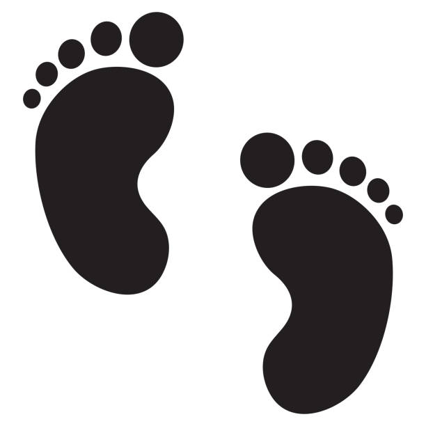 Detail Baby Footprints Clipart Black Nomer 5