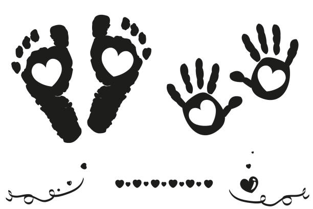 Detail Baby Footprints Clipart Black Nomer 42