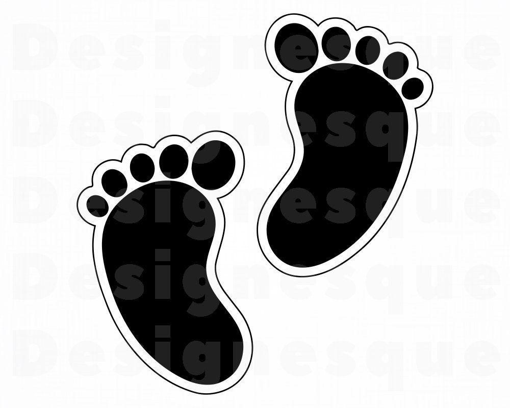 Detail Baby Footprints Clipart Black Nomer 49