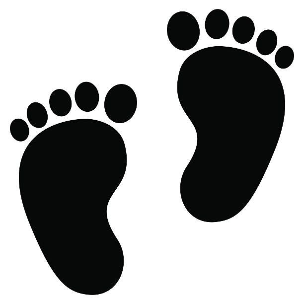 Detail Baby Footprints Clipart Black Nomer 6