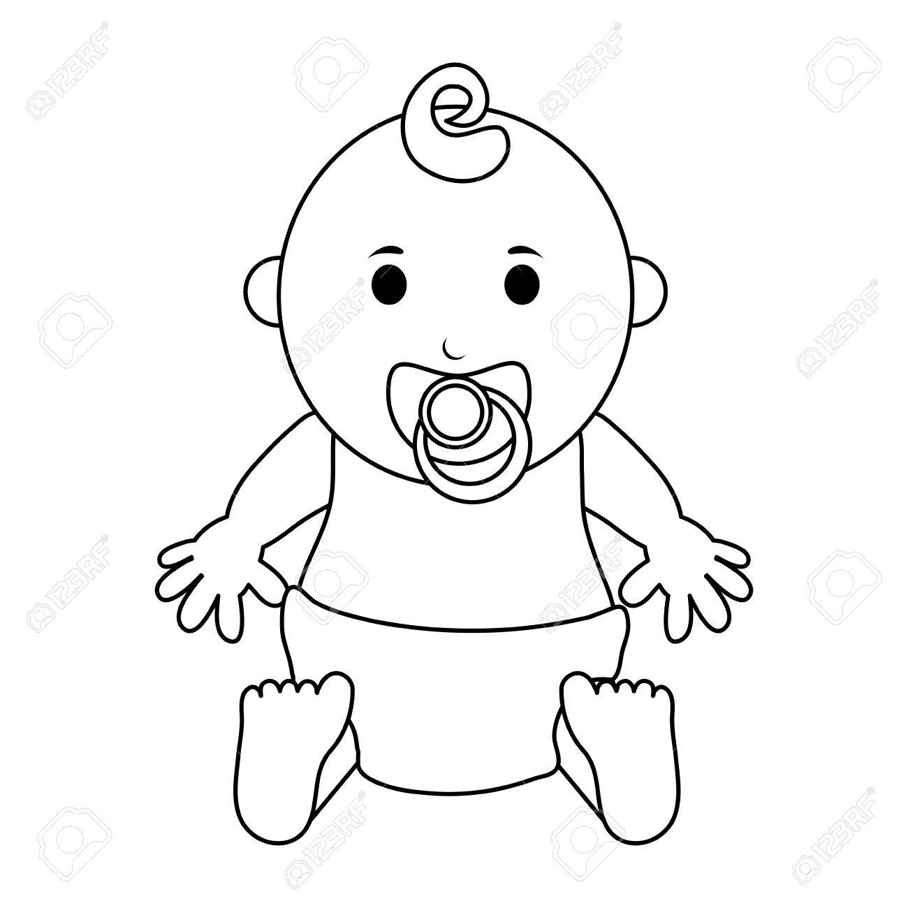 Detail Baby Pacifier Clipart Black And White Nomer 33